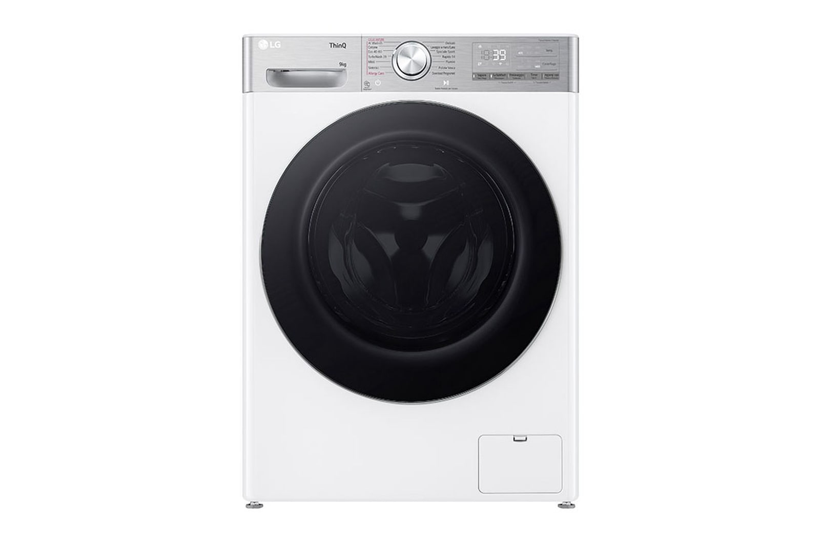 LG Lavatrice 9kg AI DD? | Serie R9 Classe A-40% | 1400 giri, TurboWash 360, Vapore antipiega, Wi-Fi | White, F4R9009TPWC